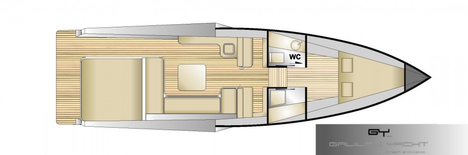 Arkona 38' Cap Ferret monocoque moteur par Luc Simon architecte naval & designer