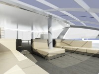 Design intérieur Arkona yacht 67' : mobilier deck-salon