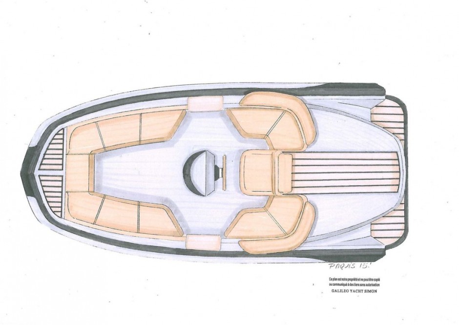 Annexe Paquis 15' monocoque moteur par Luc Simon architecte naval & designer