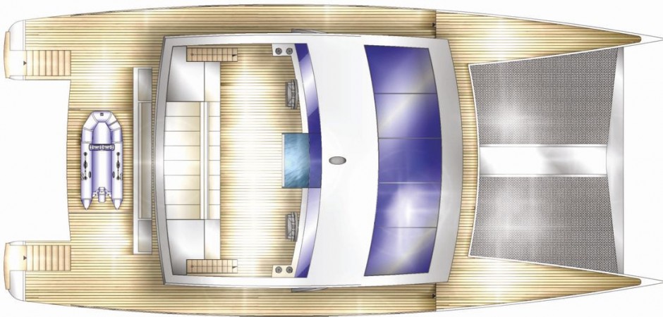L'Arkona 100’ un spacieux yacht de luxe, catamaran de conception moderne, design Luc Simon.