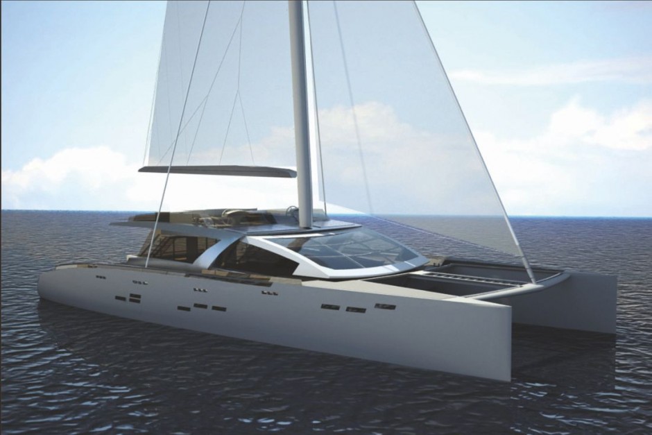 L'Arkona 100’ un spacieux yacht de luxe, catamaran de conception moderne, design Luc Simon.
