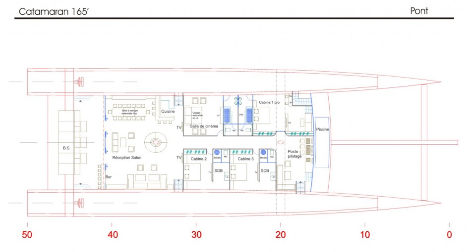 Arkona 165': un catamaran voile high tech, design Galileo Yacht Simon - construction chantier naval de Kénitra (Maroc).