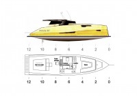 Arkona 40' monocoque moteur par Luc Simon architecte naval & designer