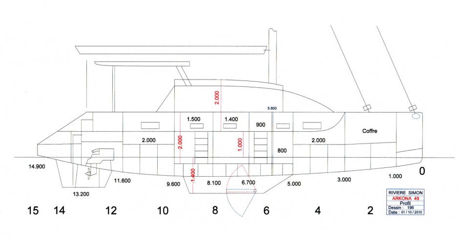 Arkona 49' multicoque voile par Luc Simon, architecte et designer naval