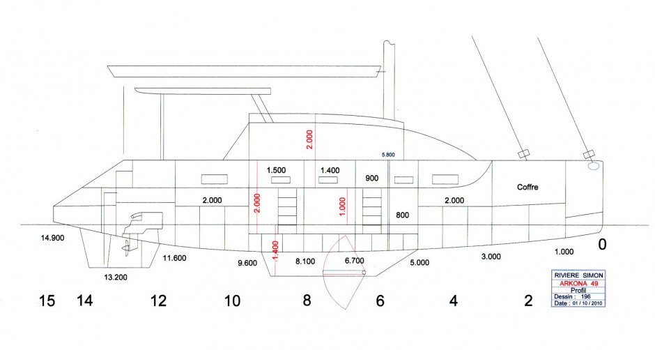 Arkona 49' multicoque voile par Luc Simon, architecte et designer naval