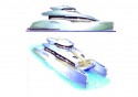 L'Arkona 63' multicoque moteur par Luc Simon, architecte naval et constructeur de bateau. Un catamaran de luxe high Tech, performant et design.