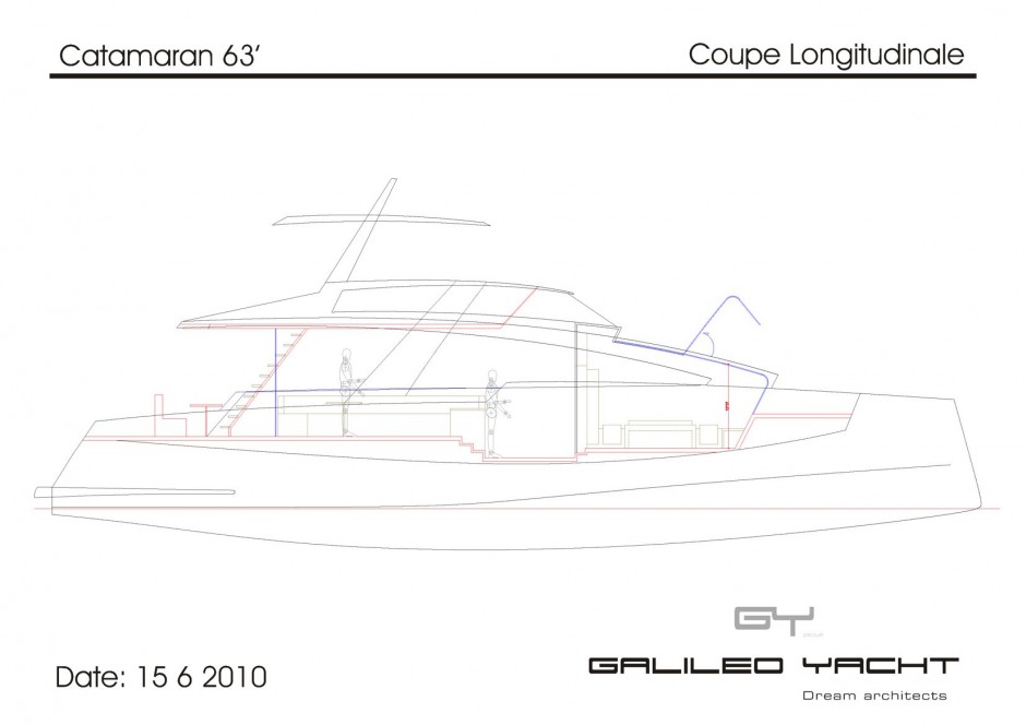 L'Arkona 63' multicoque moteur par Luc Simon, architecte naval et constructeur de bateau. Un catamaran de luxe high Tech, performant et design.