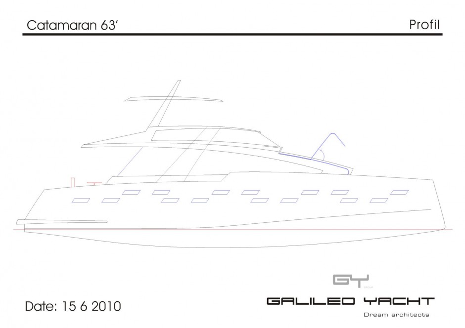 L'Arkona 63' multicoque moteur par Luc Simon, architecte naval et constructeur de bateau. Un catamaran de luxe high Tech, performant et design.