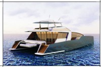 L'Arkona 78' multicoque moteur par Luc Simon, architecte naval et constructeur de bateau. Un catamaran de luxe high Tech, performant et design.