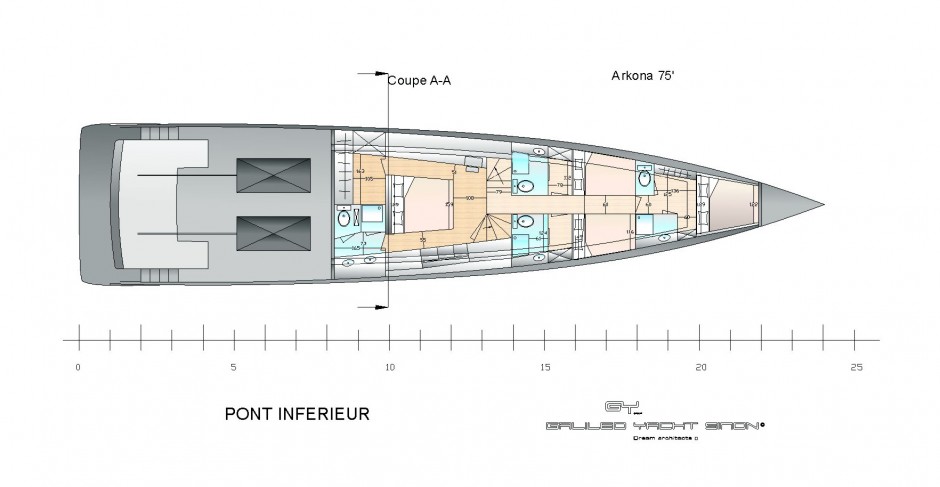 Arkona 75' power monocoque moteur par Luc Simon architecte naval & designer