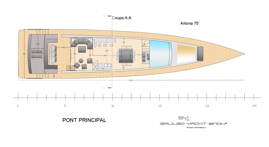 Arkona 75' power monocoque moteur par Luc Simon architecte naval & designer