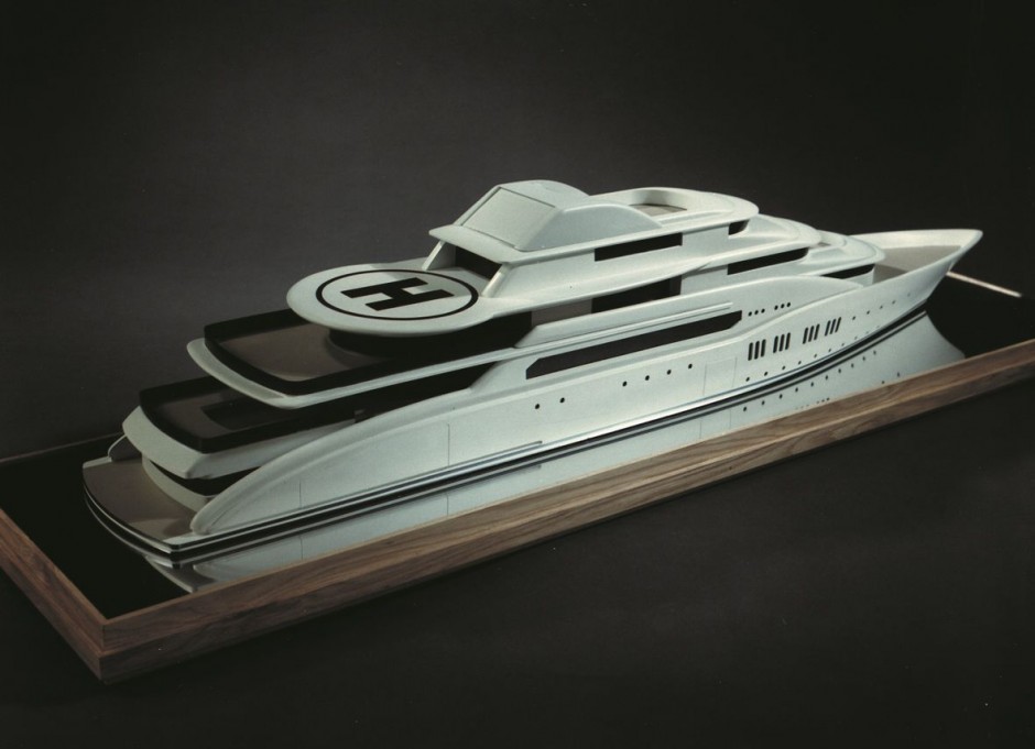 Le mega-yacht Blubay 278' mono moteur par Luc Simon, architecte naval et constructeur de bateau