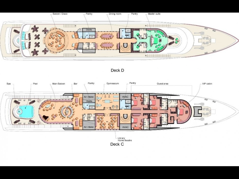 Le mega-yacht Blubay 278' mono moteur par Luc Simon, architecte naval et constructeur de bateau