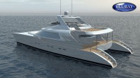 Le Blubay 80, catamaran multicoque moteur, par Luc Simon architecte naval, constructeur de bateau