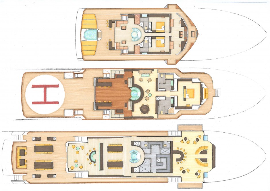 Le Galiléo 187' (55-57m) EXPLORER - grand bateau à moteur monocoque par Luc Simon architecte naval & designer