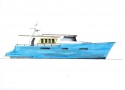 Esquisse kéréon 60' multicoque moteur par Luc Simon, architecte naval et constructeur de bateau.
