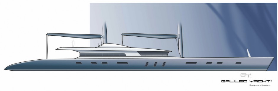 Galiléo Yacht monocoque Voile 200 pieds par Luc Simon architecte naval & designer