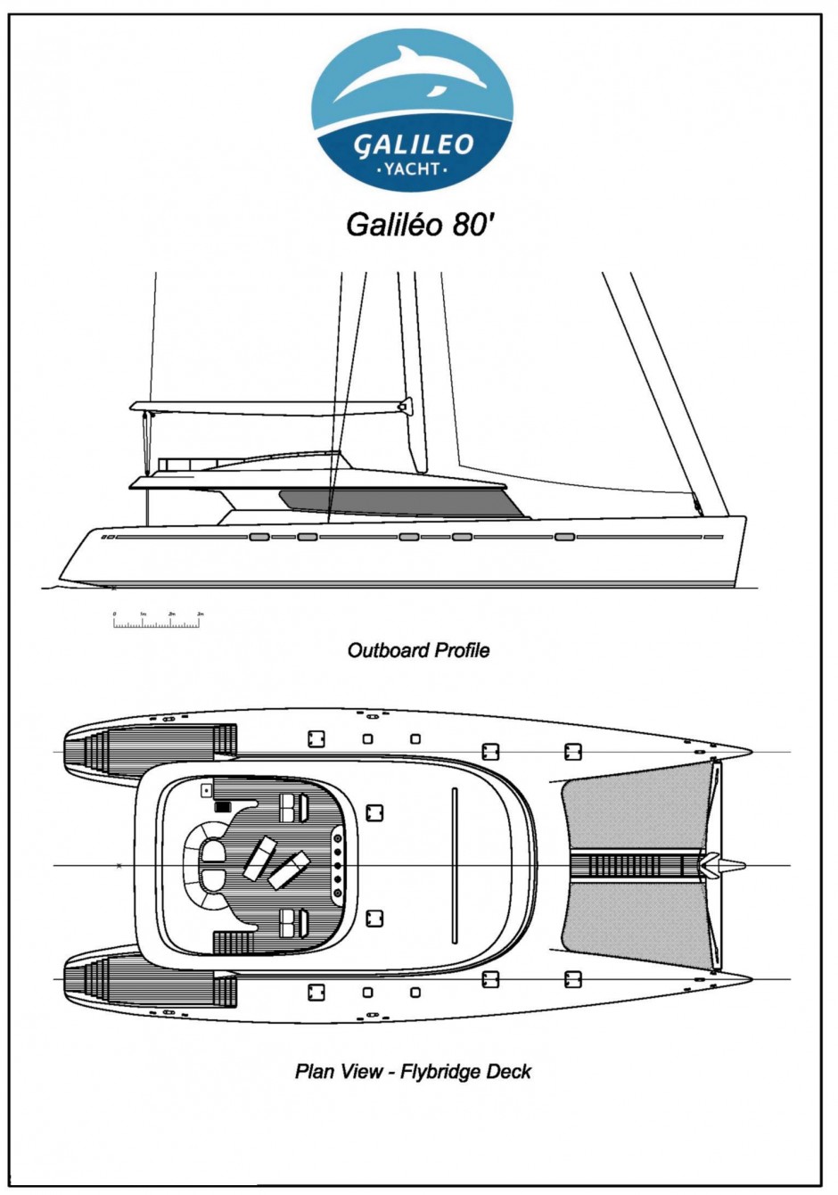 Le Galiléo 80' : un catamaran voile, design Galileo Yacht Simon.