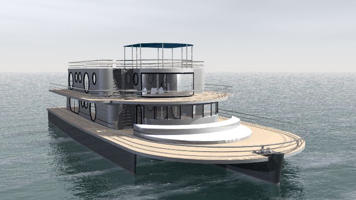 trimaran houseboat