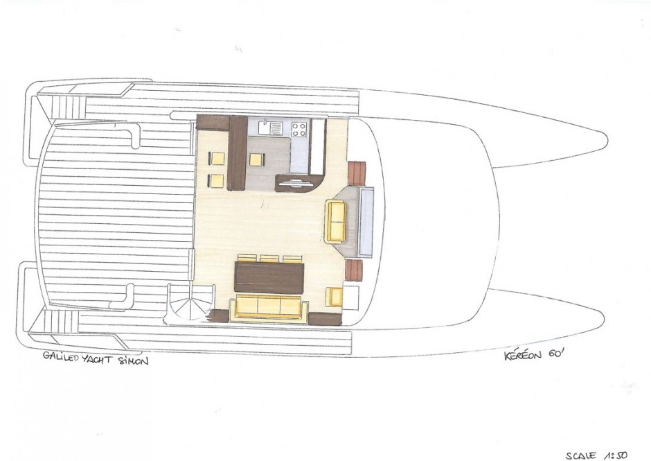 Le Kéréon 60' Power catamaran moteur par Luc Simon, architecte naval et constructeur de bateau.