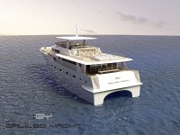 le yacht Kéréon 110 est destiné à la croisière. Sa carène Wave Percing lui permet d’affronter toutes les conditions de mer dans un confort étonnant.