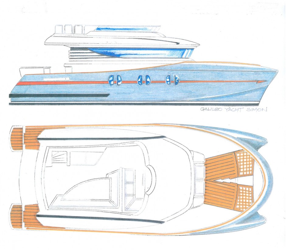Le Kéréon 47' cata moteur par Luc Simon architecte naval & designer