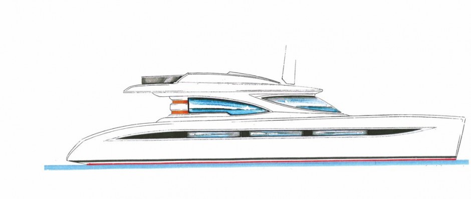 Kéréon yacht 67' catamaran à voile vue 3D - conception Groupe Simon