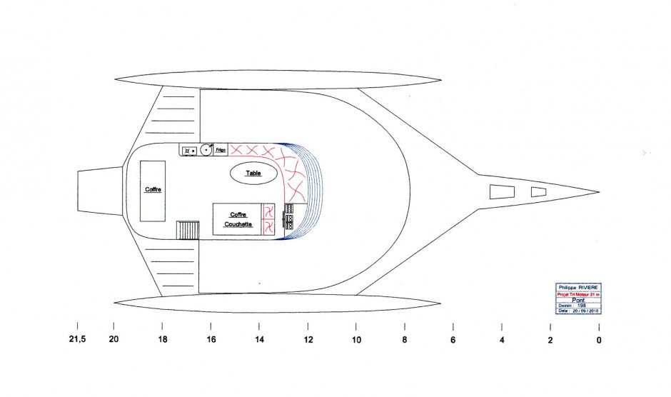 Le Kéréon 69' trimaran par Luc Simon, architecte naval et constructeur de bateau.