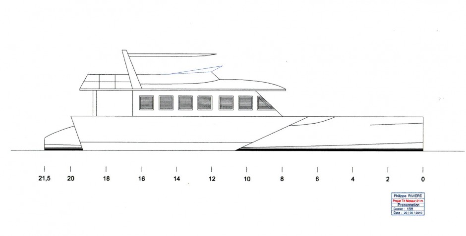 Le Kéréon 69' trimaran par Luc Simon, architecte naval et constructeur de bateau.