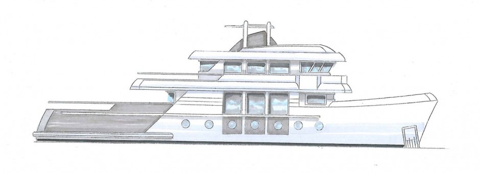 Kéréon 85' Explorer monocoque moteur par Luc Simon architecte naval & designer