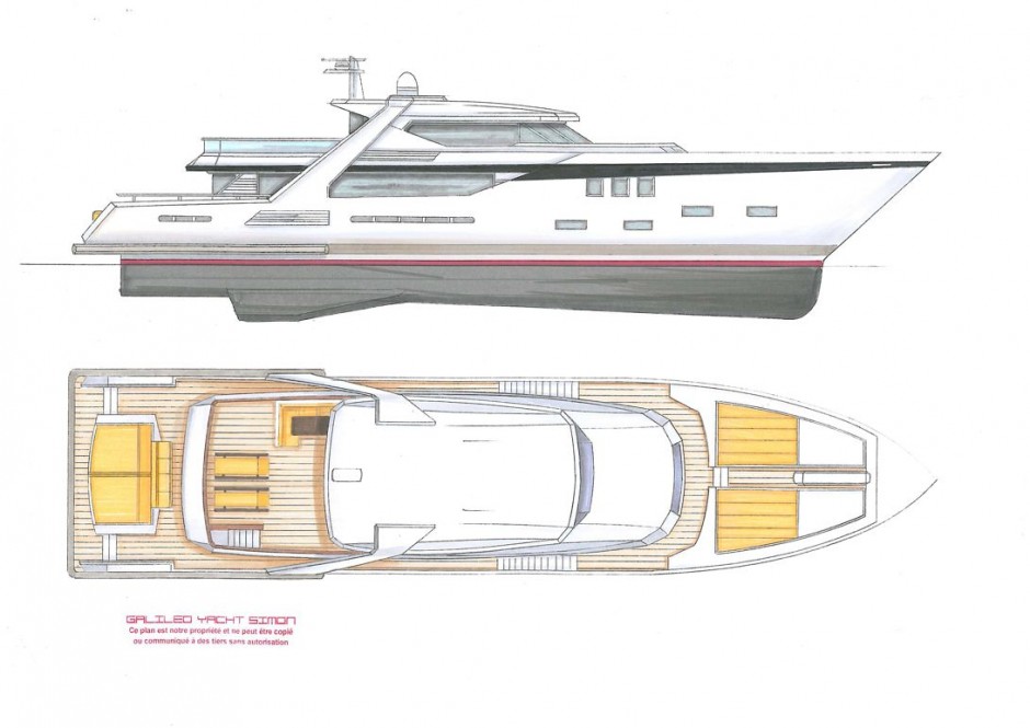 Kéréon 85' monocoque moteur par Luc Simon architecte naval & designer