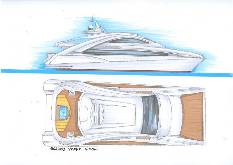 Le Montara 105' quadrimaran, multicoque moteur, concept Luc Simon architecte naval