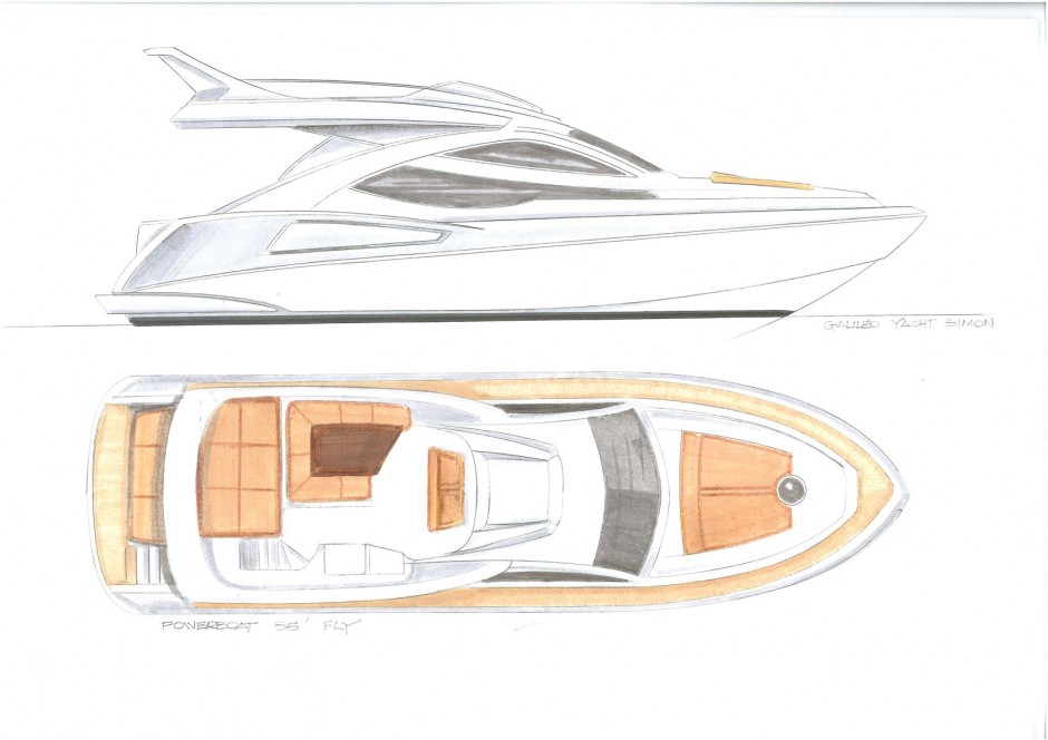 Montara 55' Power line-Monhul monocoque moteur par Luc Simon architecte naval & designer