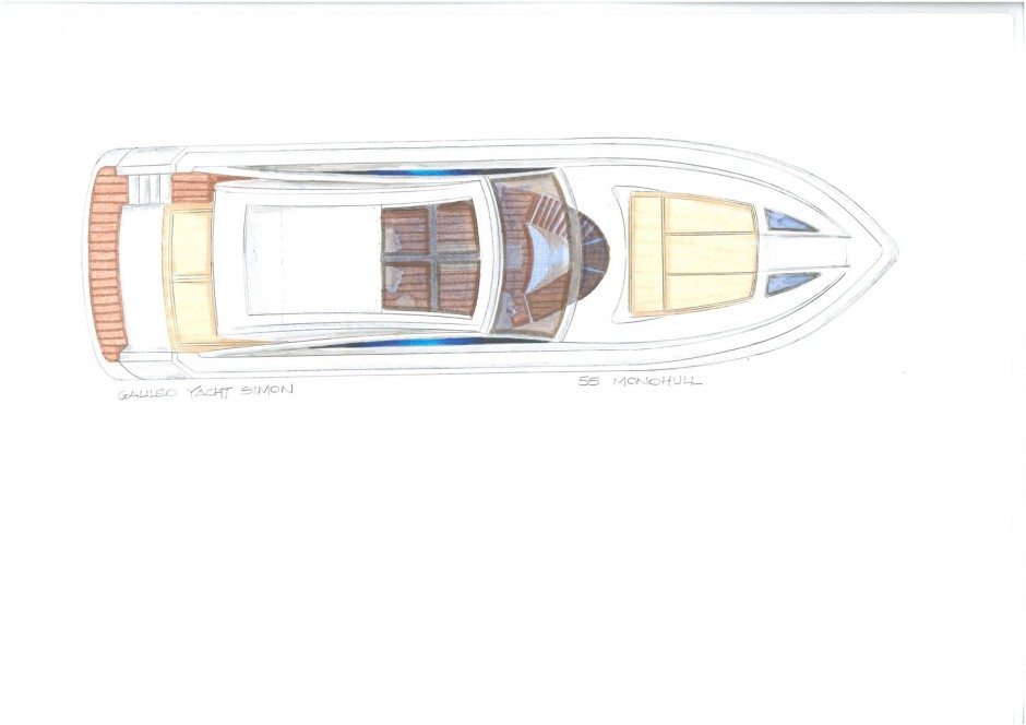 Montara 55' Power line-Monhul monocoque moteur par Luc Simon architecte naval & designer