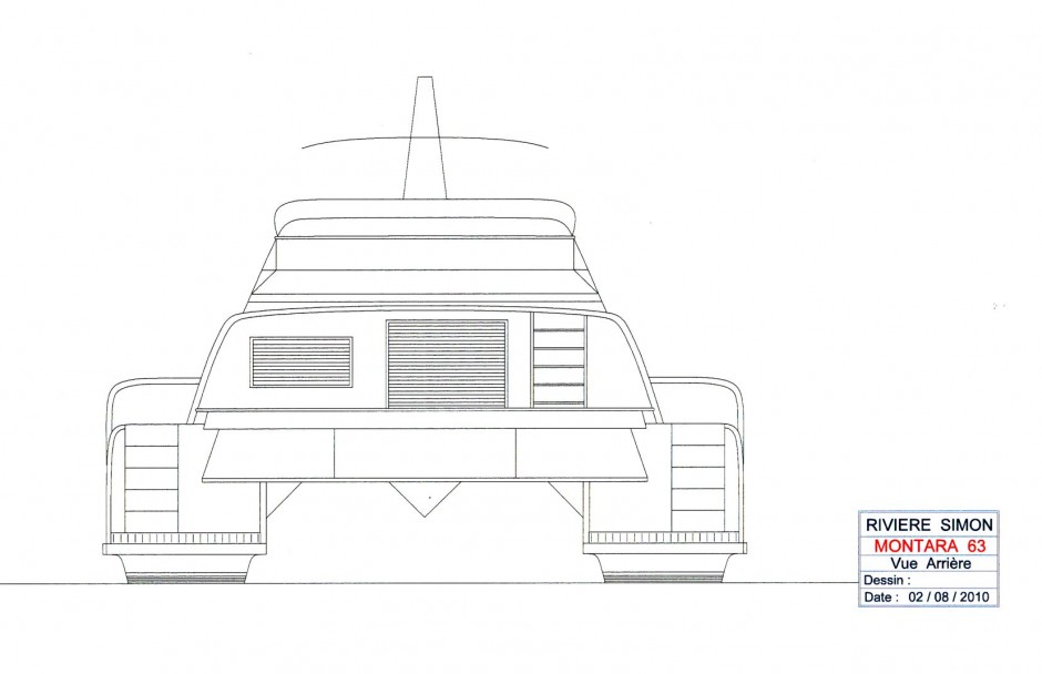 Montara 63' , bateau multicoque moteur par Luc Simon, architecte et designer naval.