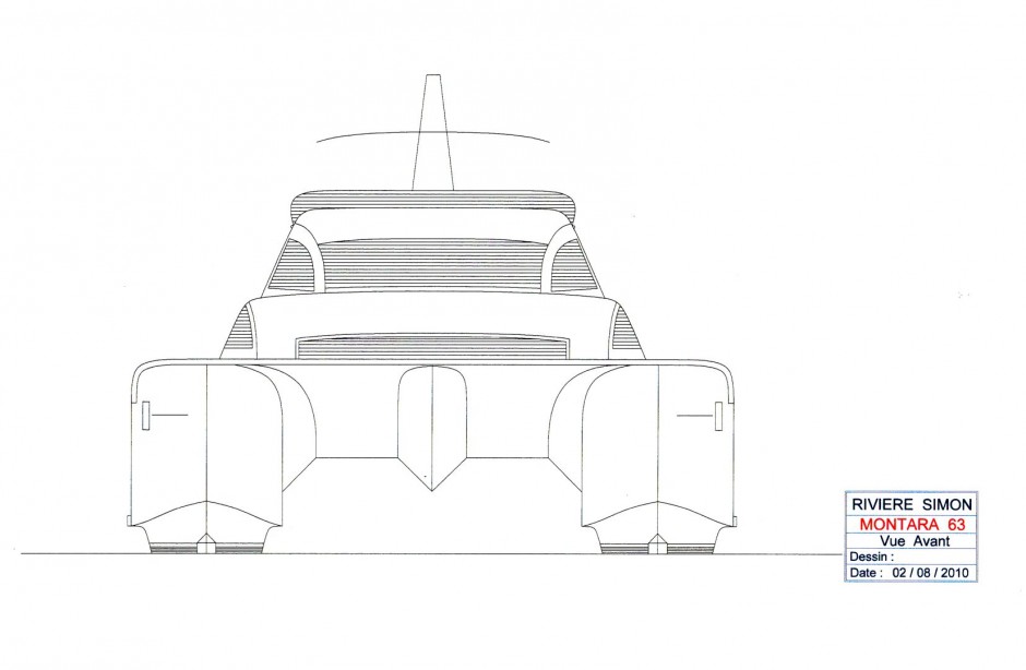 Montara 63' , bateau multicoque moteur par Luc Simon, architecte et designer naval.