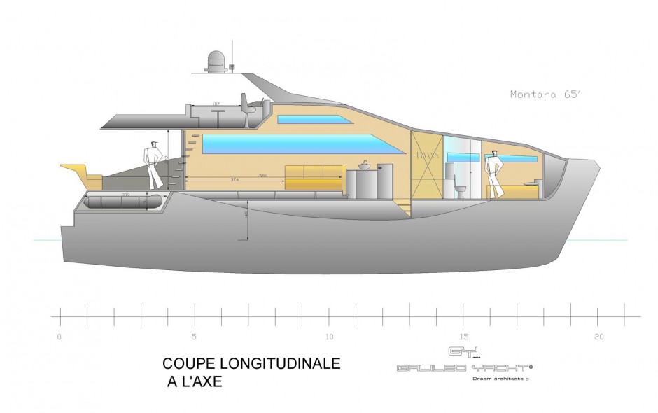 Montara 65 , bateau multicoque moteur par Luc Simon, architecte et designer naval.