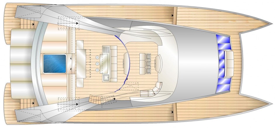 Le Montara 72', bateau multicoque moteur par Luc Simon, architecte et designer naval.