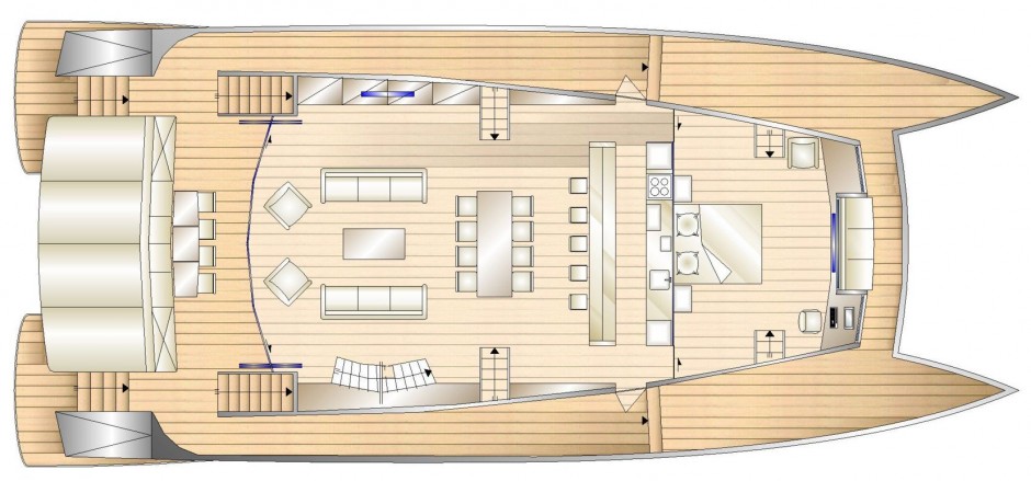 Le Montara 72', bateau multicoque moteur par Luc Simon, architecte et designer naval.