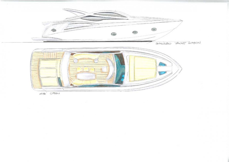 Montara 43' monocoque moteur par Luc Simon architecte naval & designer