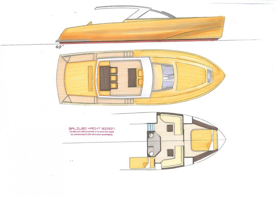 Arkona 40-42' monocoque moteur par Luc Simon architecte naval & designer