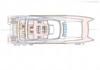 Montara 120' cata moteur fly, yacht multicoque de plus de 100 pieds. Conception Luc Simon architecte naval & designer.
